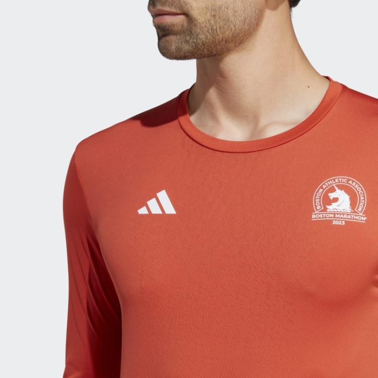 Camiseta De Corrida Manga Longa Red Boston Marathon 2023 Adidas