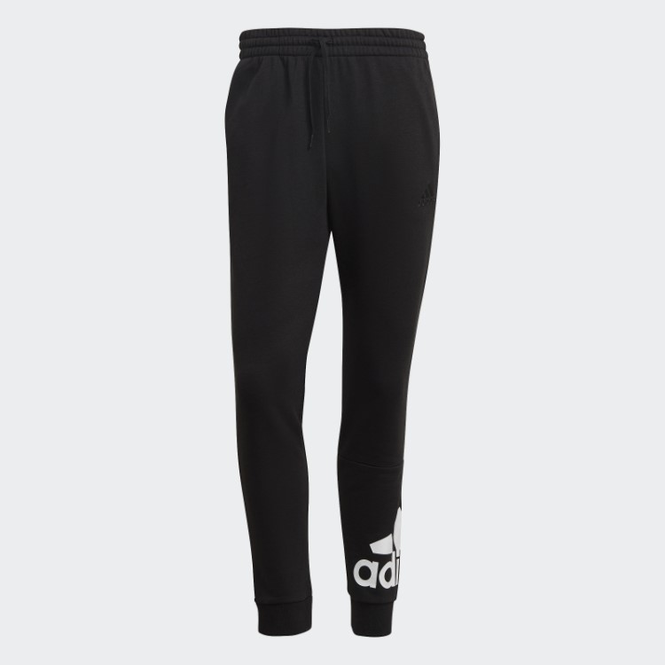 Calça Adidas Black Essentials French Terry Com Punho Cônico E Logo