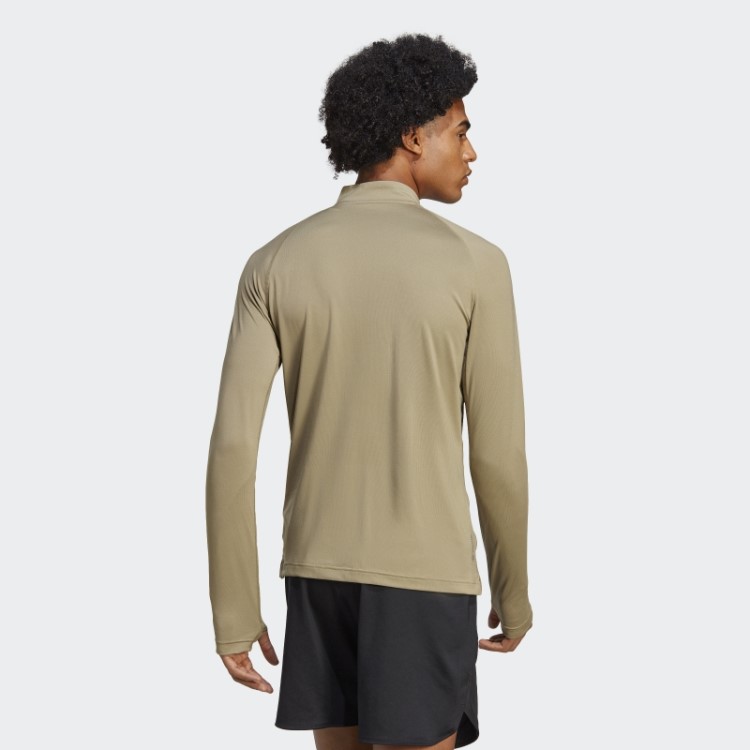 Orbit Green Alphastrength 1/4 Zip Top Manga Longa Adidas