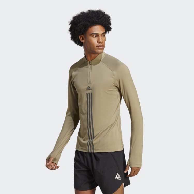 Adidas Orbit Green Alphastrength Blusa Manga Longa Com Zíper 1/4