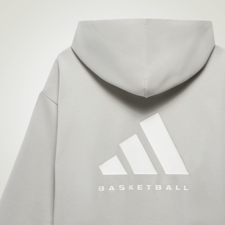 Moletom De Basquete Adidas Cinza Metálico Quente