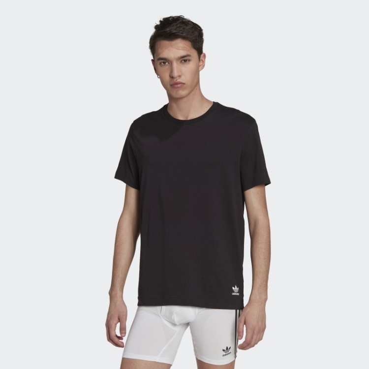 Camiseta De Algodão Com Núcleo Confortável Adidas Preta