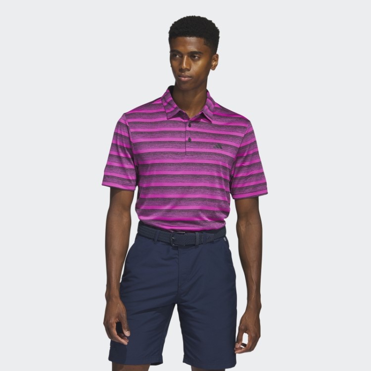 Camisa Polo Preta Listrada De Duas Cores Adidas