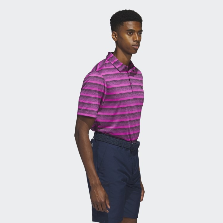 Camisa Polo Preta Listrada De Duas Cores Adidas