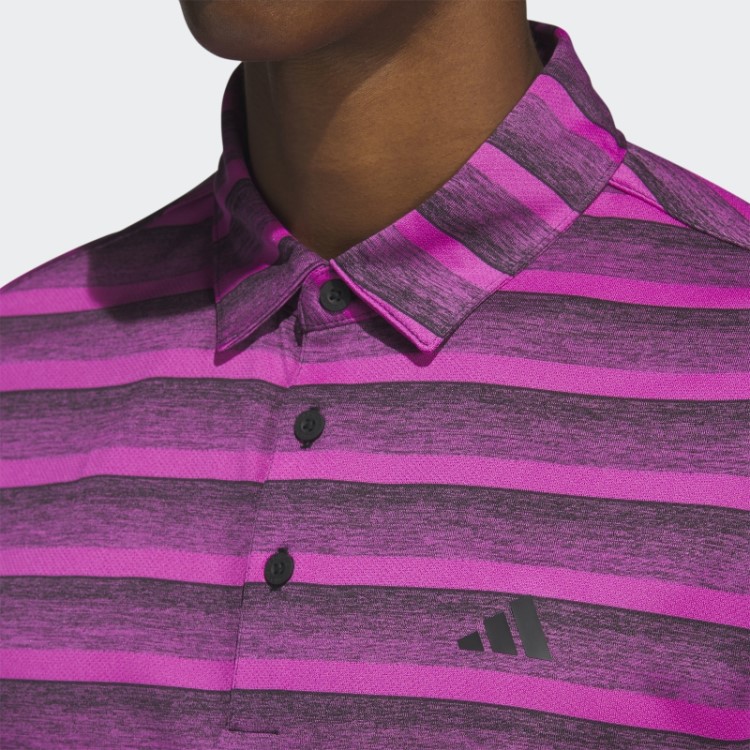 Camisa Polo Preta Listrada De Duas Cores Adidas