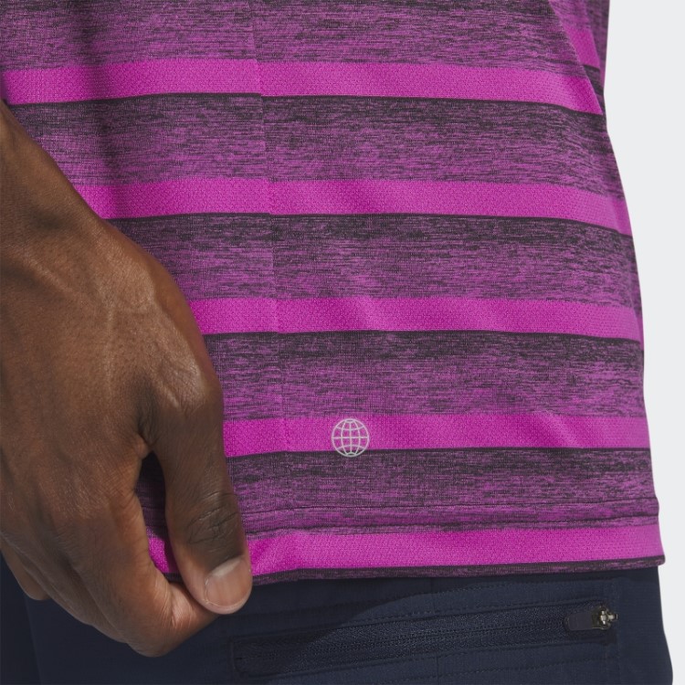 Camisa Polo Preta Listrada De Duas Cores Adidas