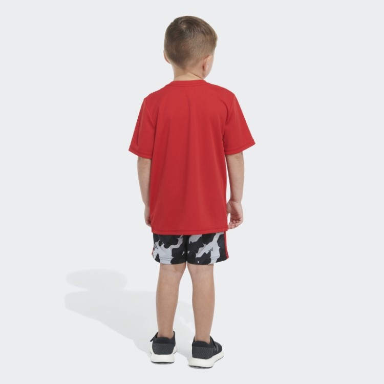 Camiseta Poli Camuflada Aop Short Escarlate Adidas