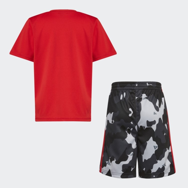 Camiseta Poli Camuflada Aop Short Escarlate Adidas