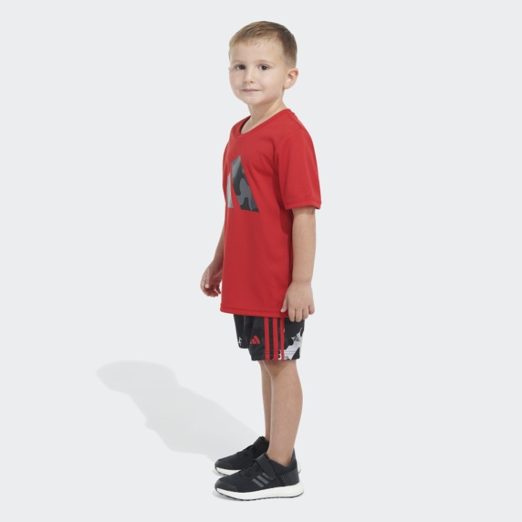 Camiseta Poli Camuflada Aop Short Escarlate Adidas