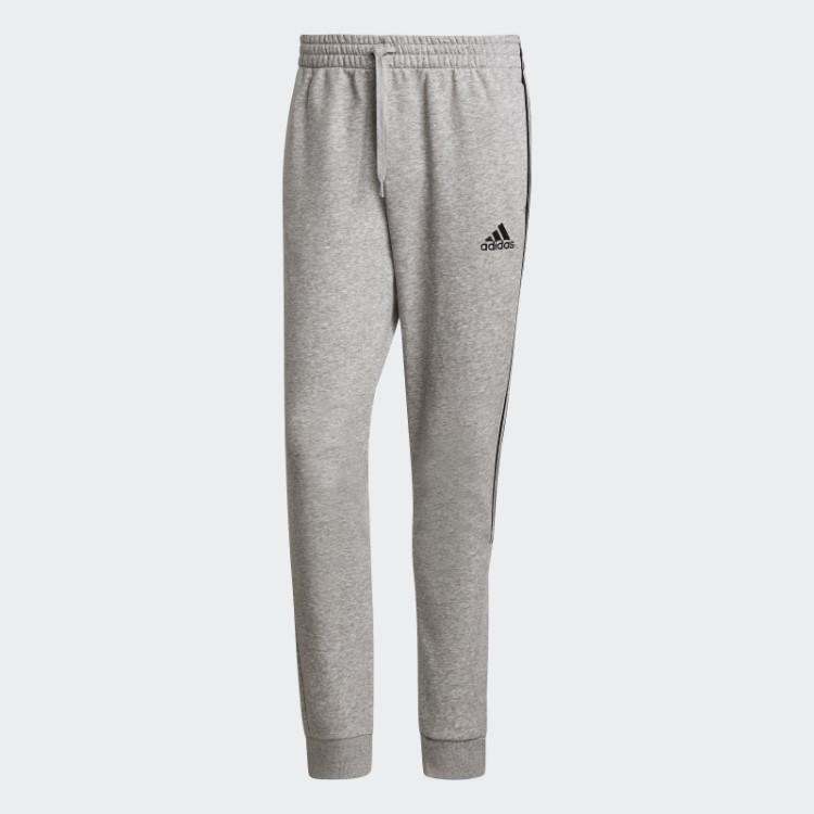 Calça De Lã Com Punho Afunilado Cinza Médio 3 Listras Adidas