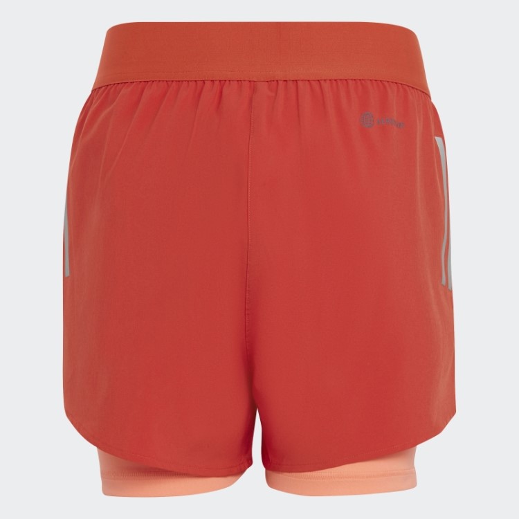 Short Vermelho Dois Em Um Aeroready Tecido Adidas