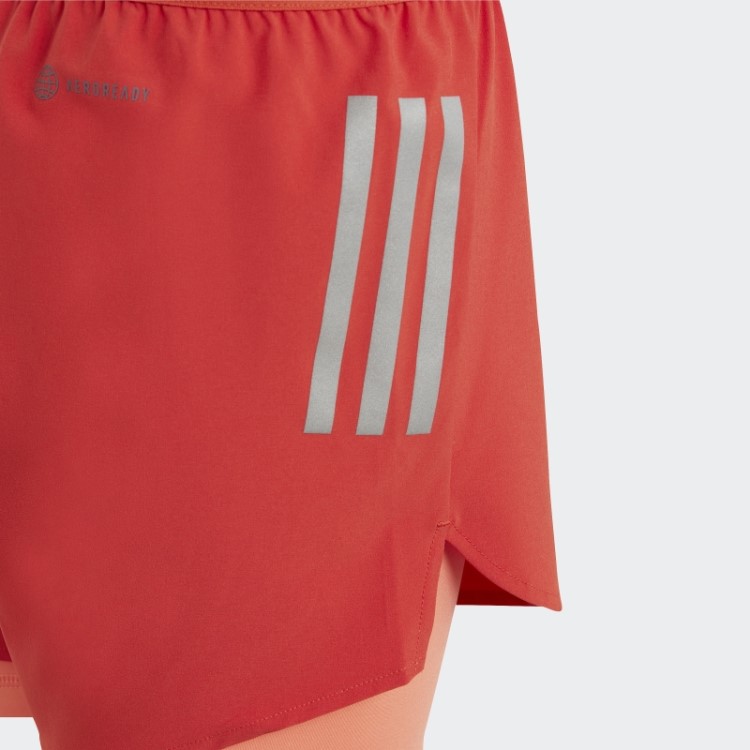 Short Vermelho Dois Em Um Aeroready Tecido Adidas