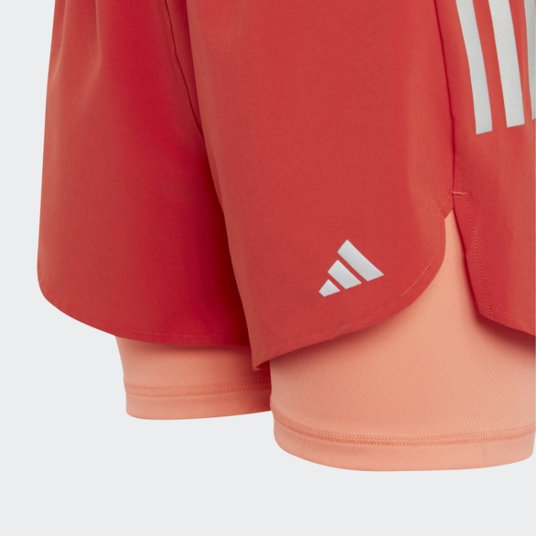 Short Vermelho Dois Em Um Aeroready Tecido Adidas