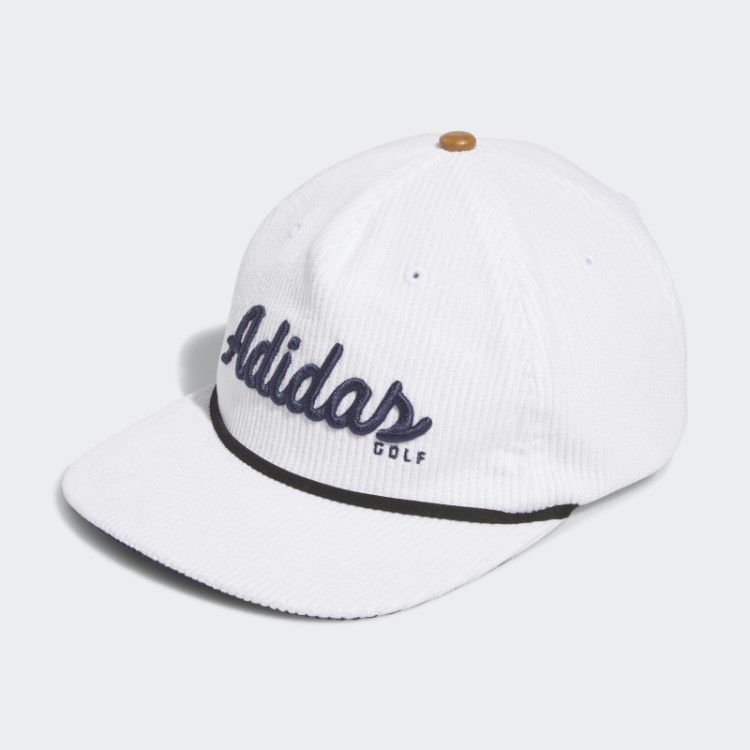 Chapéu De Corda De Cinco Painéis De Couro De Veludo Adidas Branco