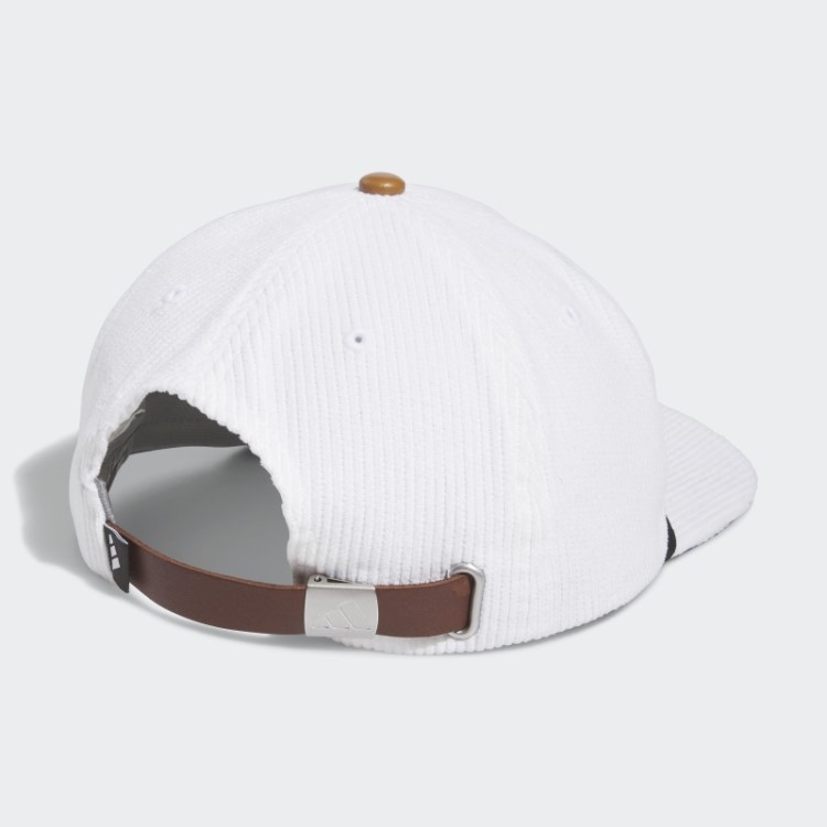 Boné De Corda De Cinco Painéis De Couro De Veludo Adidas Branco