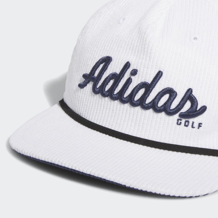 Boné De Corda De Cinco Painéis De Couro De Veludo Adidas Branco