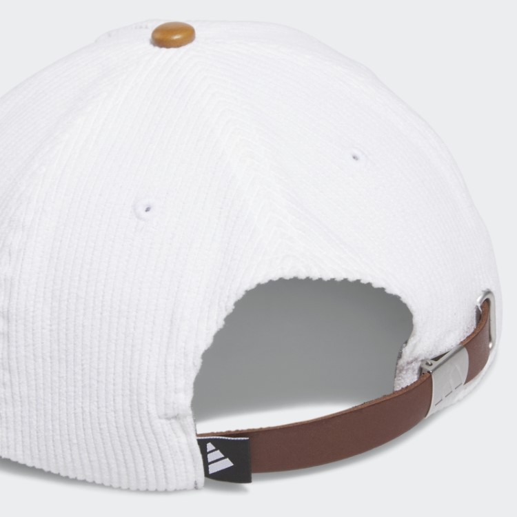 Boné De Corda De Cinco Painéis De Couro De Veludo Adidas Branco