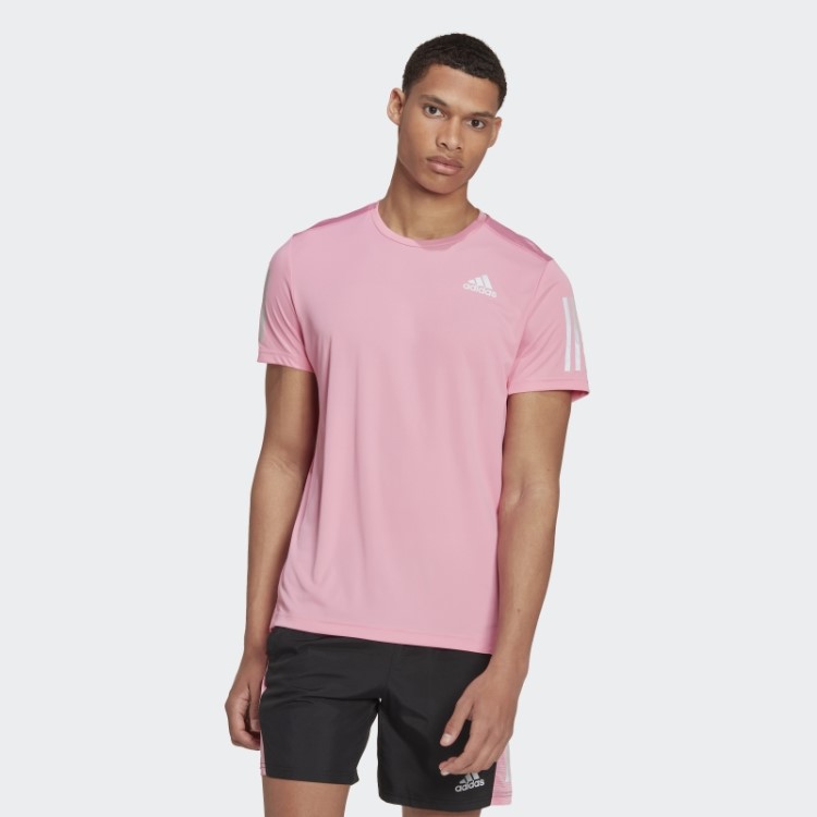 Camiseta Rosa Própria Da Adidas Run