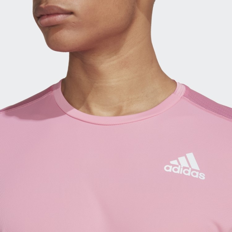Camiseta Rosa Própria Da Adidas Run