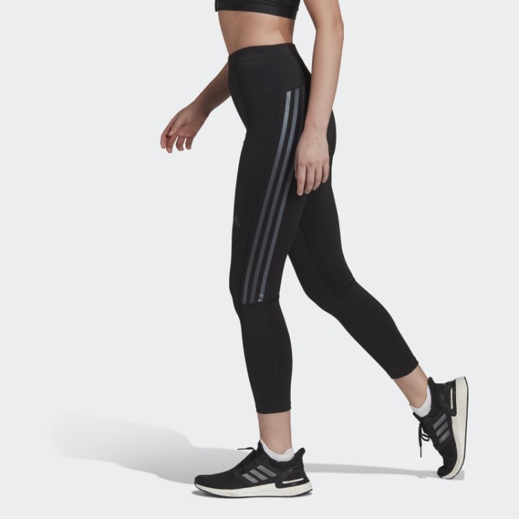 Legging De Corrida Adidas Black Run Icons 3 Listras 7/8