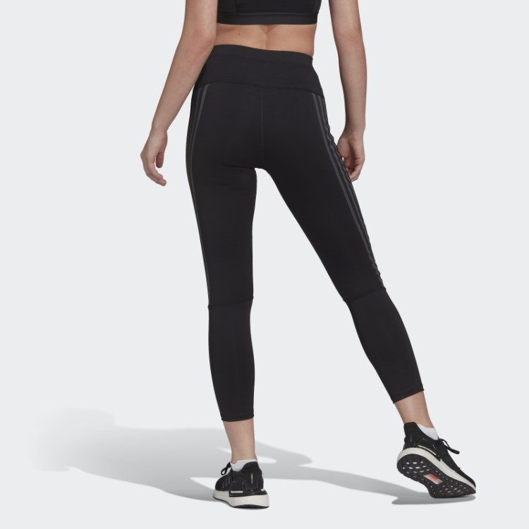 Legging De Corrida Adidas Black Run Icons 3 Listras 7/8