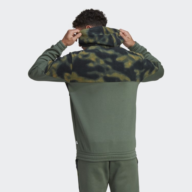 Moletom Com Capuz De Lã Polar Verde Adidas Orbit
