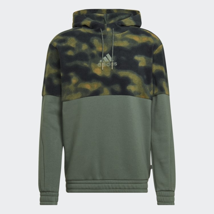 Moletom Com Capuz De Lã Polar Verde Adidas Orbit