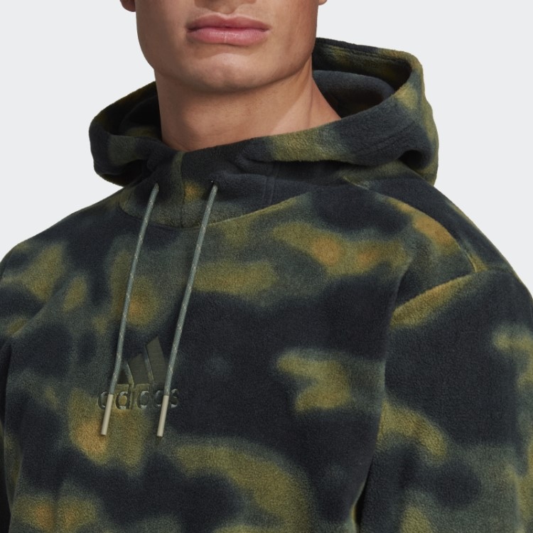 Moletom Com Capuz De Lã Polar Verde Adidas Orbit