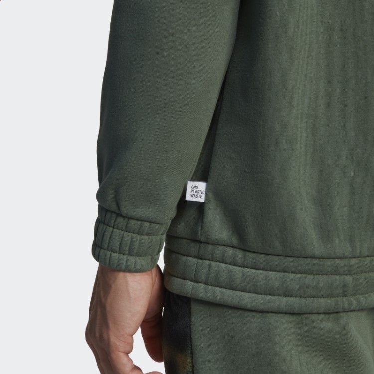 Moletom Com Capuz De Lã Polar Verde Adidas Orbit
