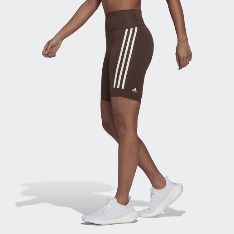 Adidas Optime Trainicons 3 Listras Leggings De Bicicleta Marrom