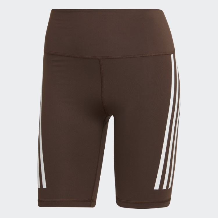 Adidas Optime Trainicons 3 Listras Leggings De Bicicleta Marrom