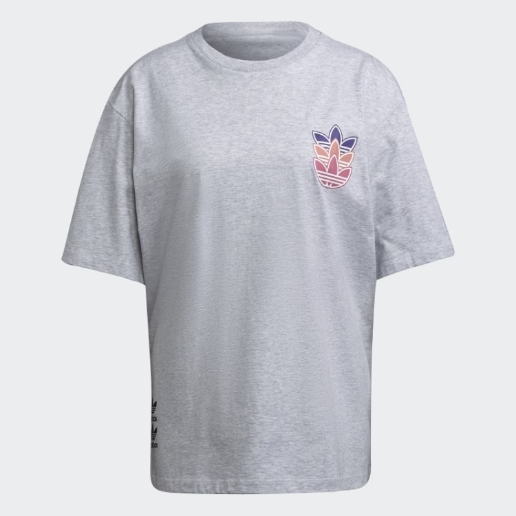 Camiseta Play Logo Adidas Cinza Claro Urze