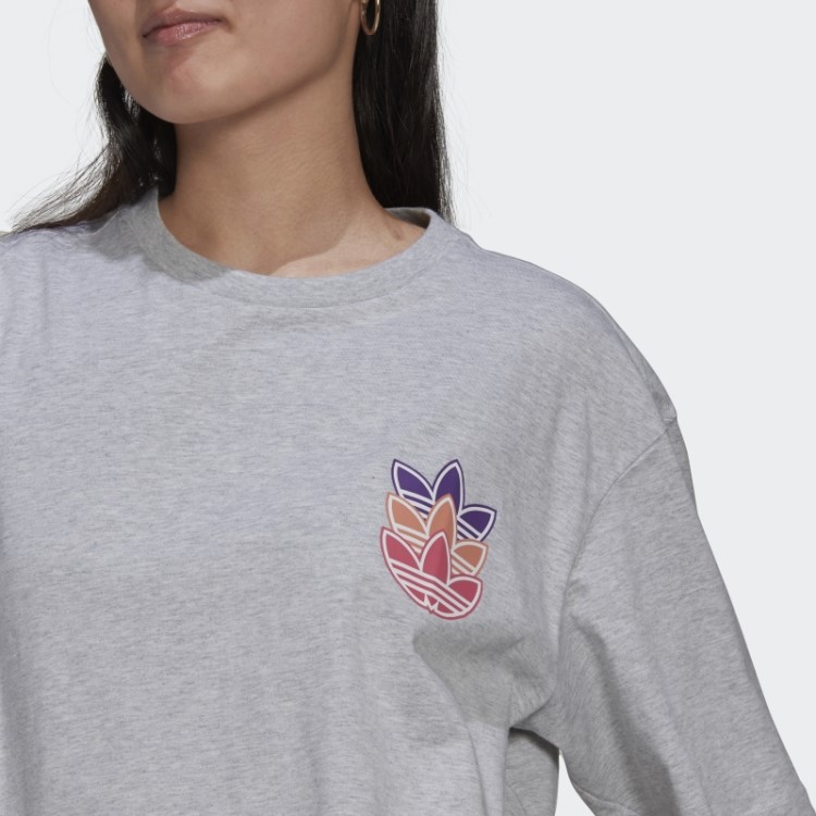Camiseta Play Logo Adidas Cinza Claro Urze