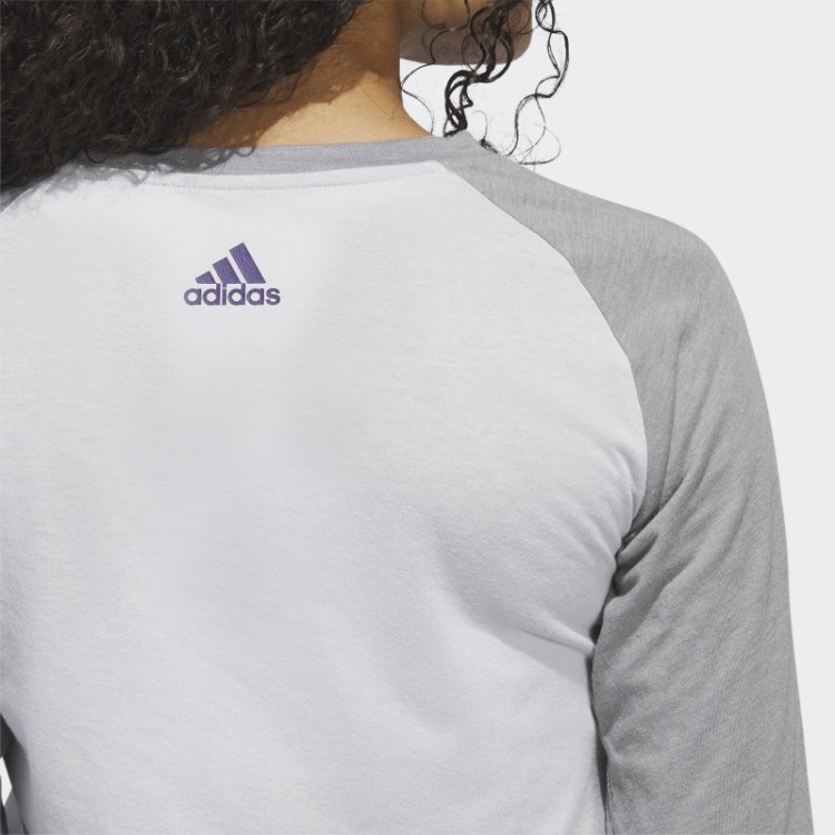 Camiseta De Beisebol Manga 3/4 Adidas Cinza