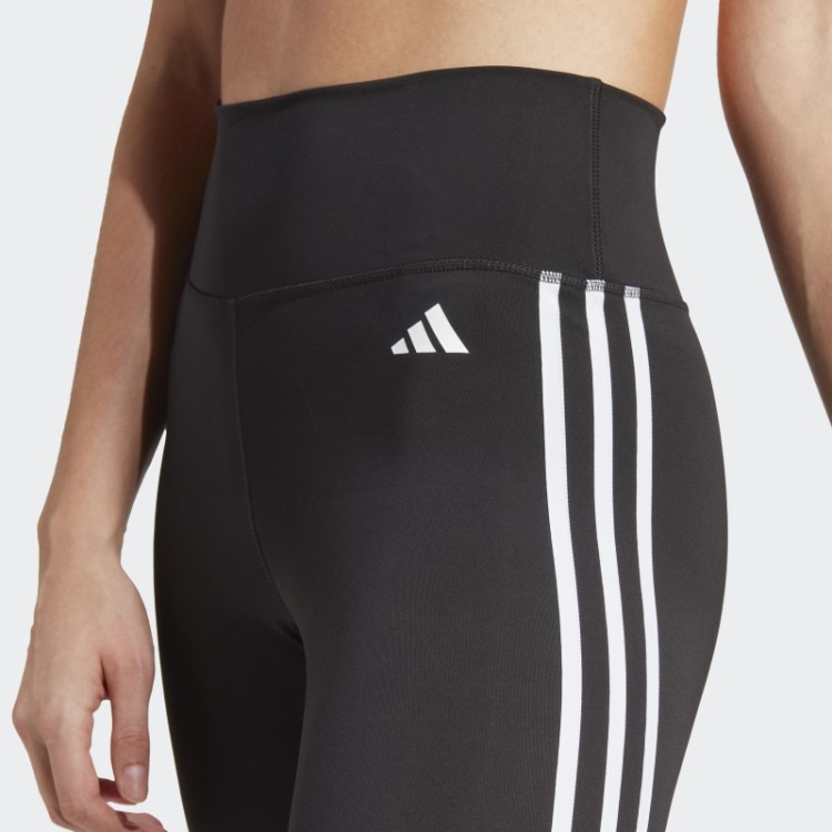Leggings 7/8 Cintura Alta Preto Adidas Train Essentials 3 Listras Fashion
