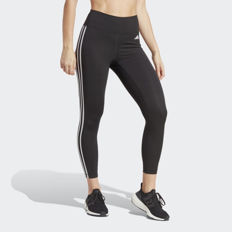 Leggings 7/8 Cintura Alta Preto Adidas Train Essentials 3 Listras