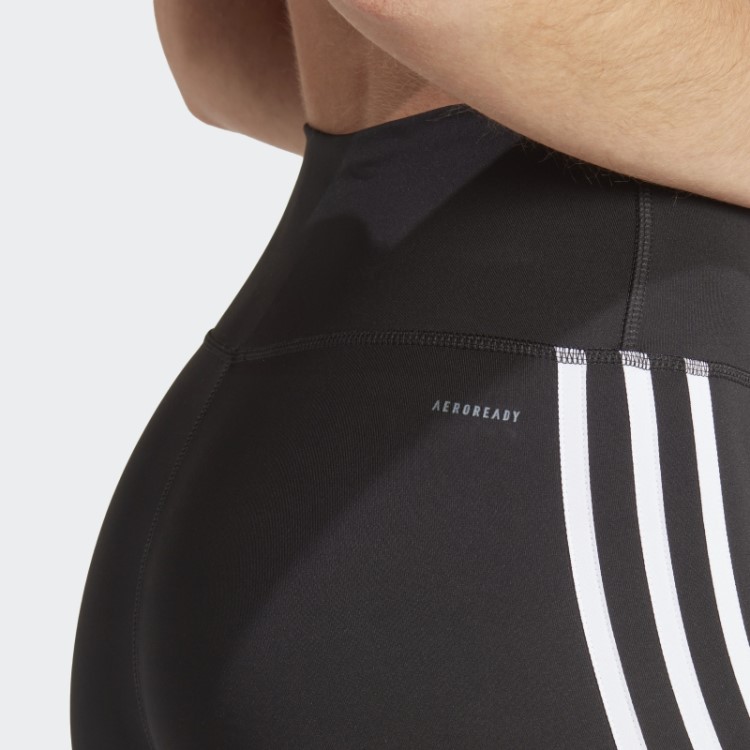 Leggings 7/8 Cintura Alta Preto Adidas Train Essentials 3 Listras