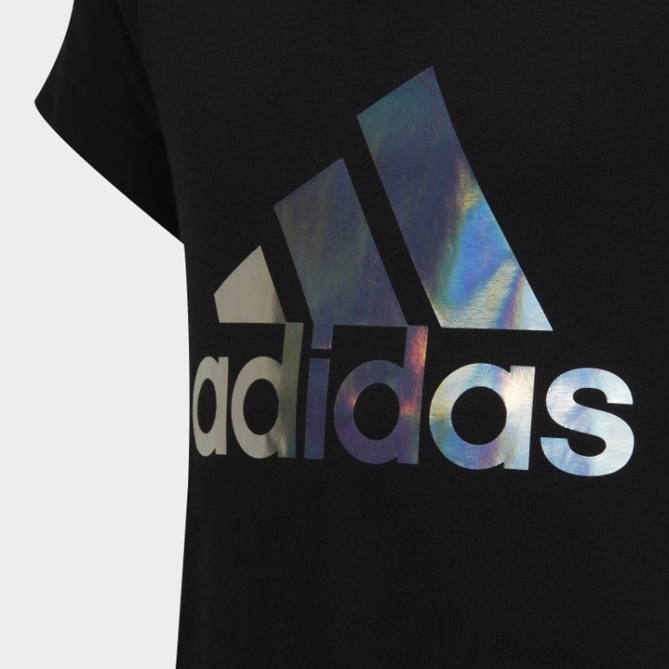 Camiseta Preta Adidas Dance Com Estampa Metálica