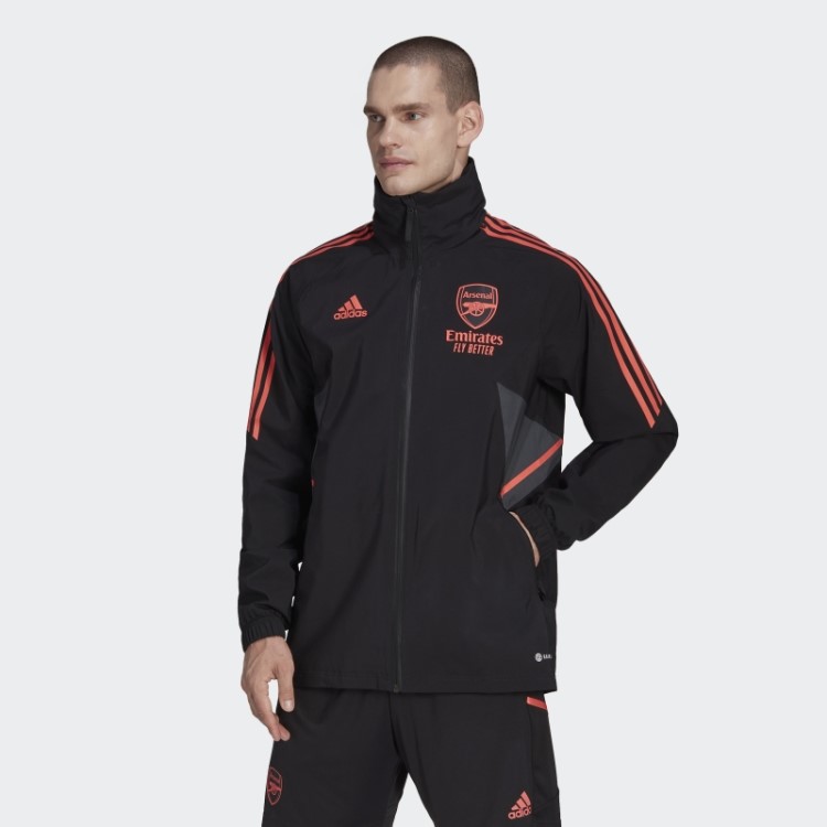 Jaqueta De Chuva Preta Arsenal Condivo 22 Adidas