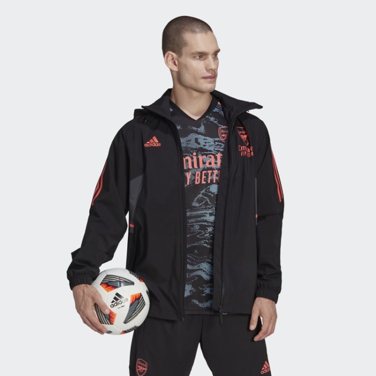 Jaqueta De Chuva Preta Arsenal Condivo 22 Adidas
