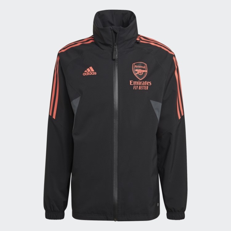 Jaqueta De Chuva Preta Arsenal Condivo 22 Adidas