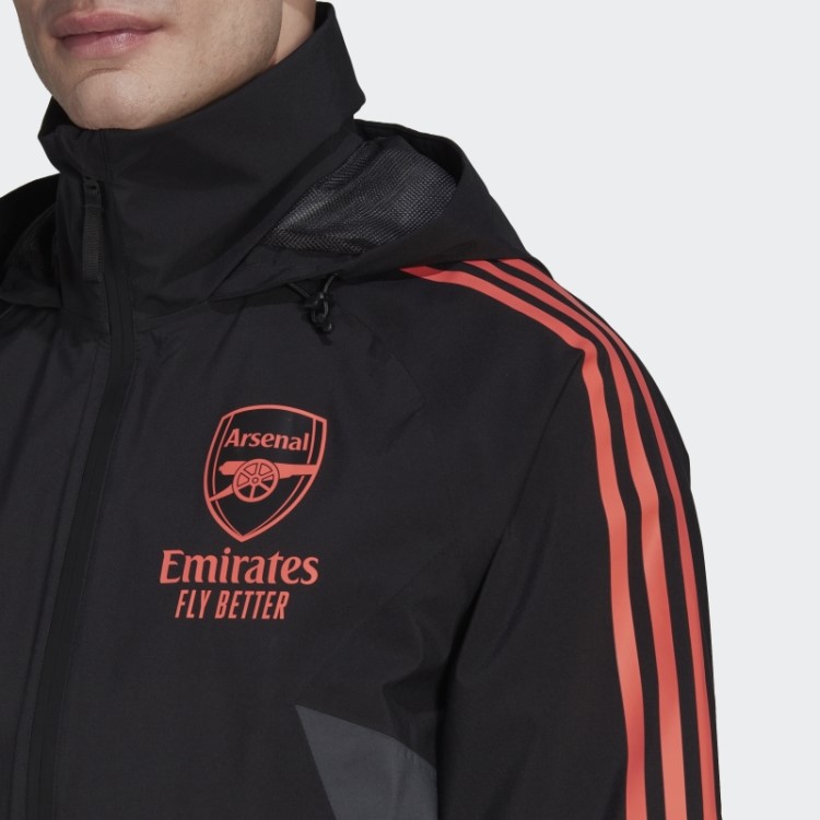 Jaqueta De Chuva Preta Arsenal Condivo 22 Adidas