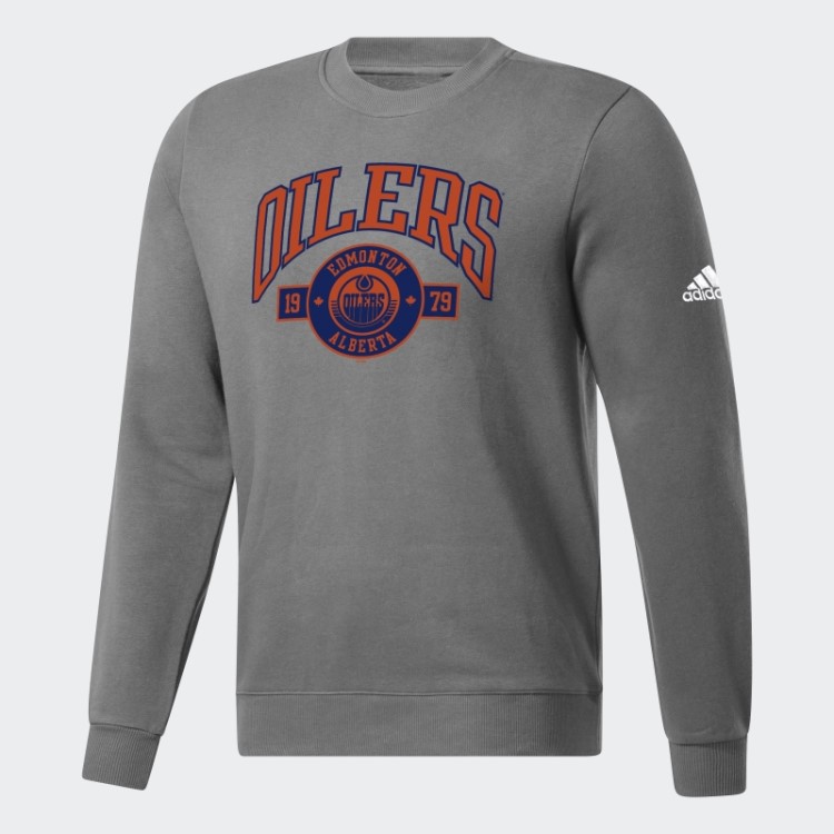 Moletom De Lã Cinza Oilers Adidas
