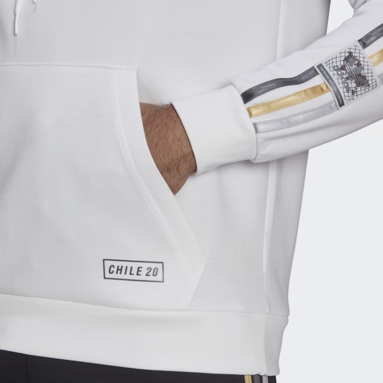 Moletom Com Capuz Branco Chile 20 Adidas