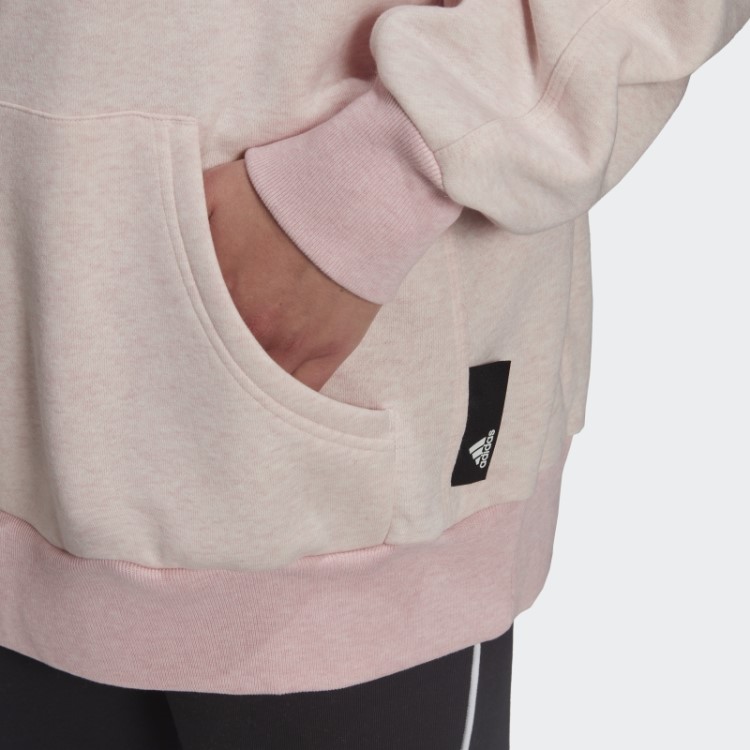 Adidas Sportswear Studio Lounge Moletom De Lã Com Capuz Rosa Botânico Quente Mel