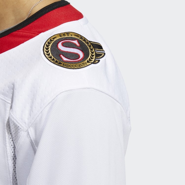 Adidas White Senators Away Camisa Profissional Autêntica