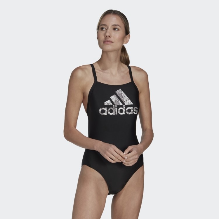 Fato De Banho Preto Com Logótipo Grande Adidas
