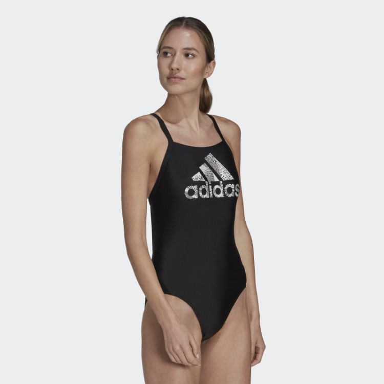 Fato De Banho Preto Com Logótipo Grande Adidas