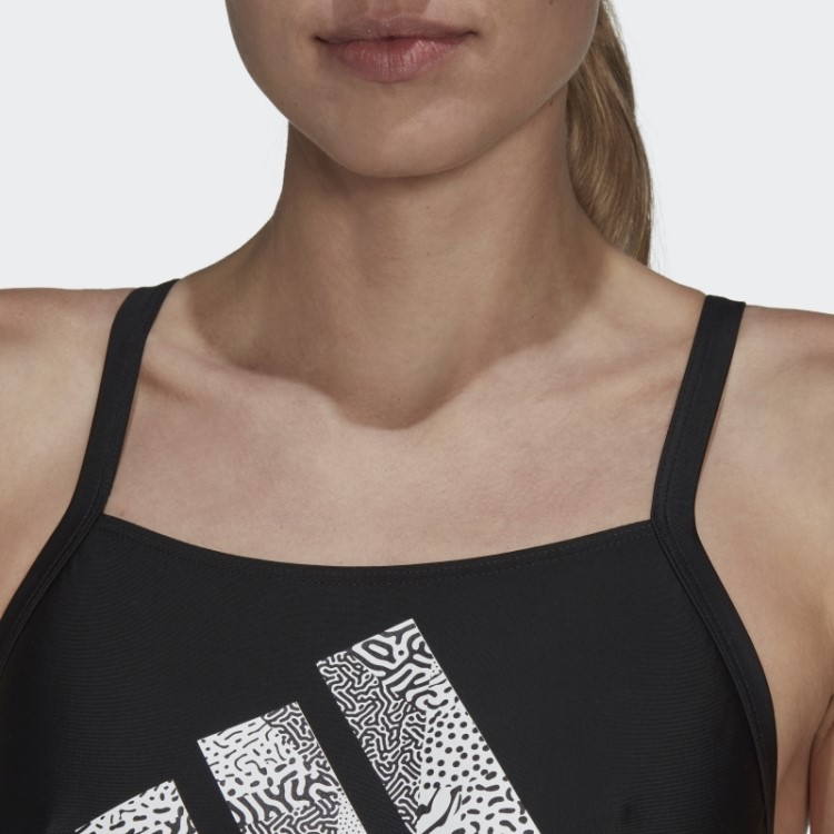 Fato De Banho Preto Com Logótipo Grande Adidas