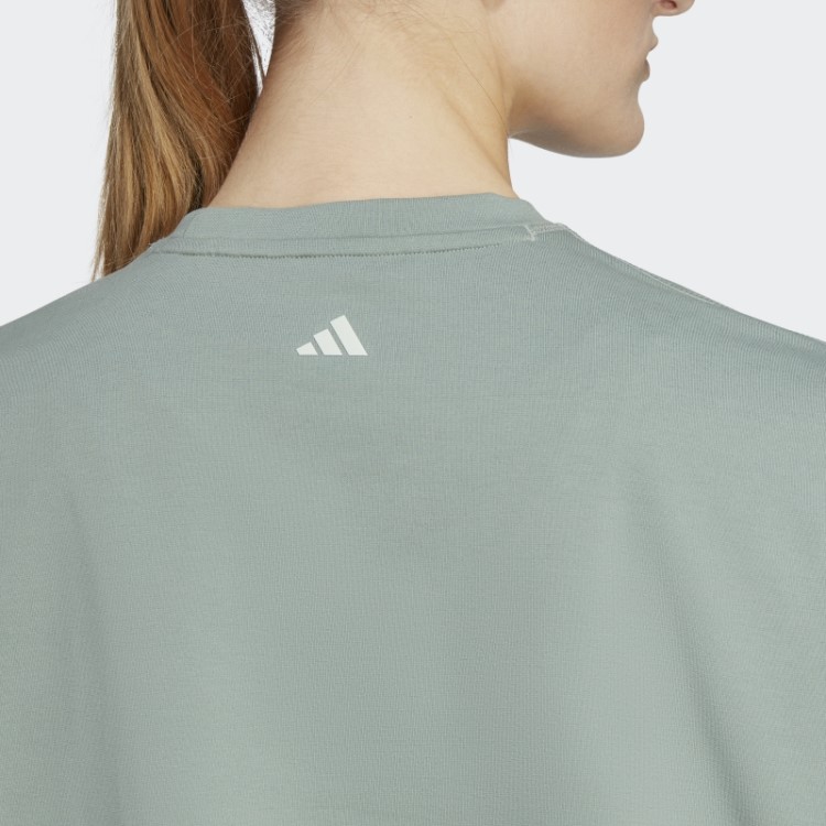 Moletom Yoga Studio Crop Adidas Verde Prateado